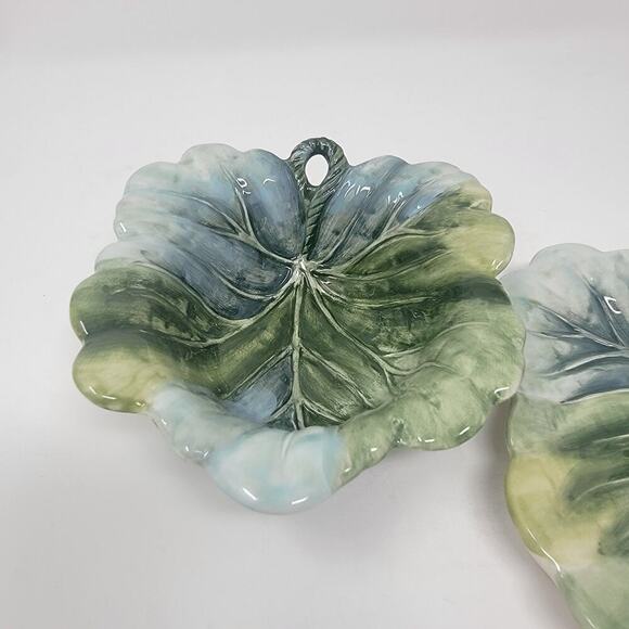 Fitz And Floyd Matching Leaf Plate & Bowl Wall Decor Home Decor Set of 2 - Picture 2 of 16